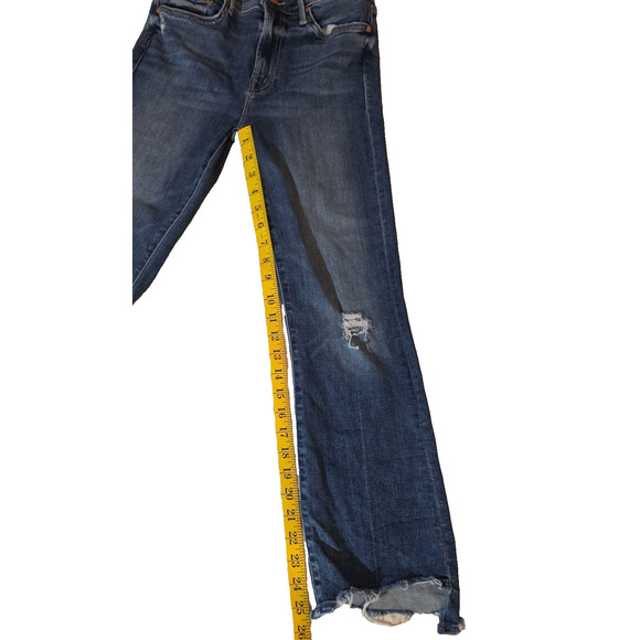 MOTHER The Insider Crop Step Chew Jeans Women’s 25 Dancing on Coals Raw Hem Fray - Picture 6 of 10
